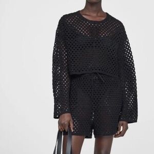 Anine Bing crochet sweater, size M, black